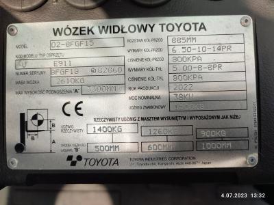 JAPANLIFT POZNAŃ NOWY WÓZEK WIDŁOWY TOYOTA 8FGF15 NA SPRZEDAŻ