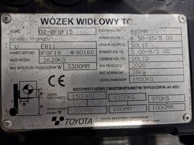 JAPANLIFT POZNAŃ WÓZEK WIDŁOWY TOYOTA 8FGF15 NA SPRZEDAŻ