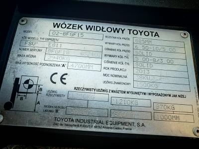 JAPANLIFT LUBOŃ WÓZEK WIDŁOWY TOYOTA 8FGF15 NA SPRZEDAŻ